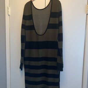 Striped Black and Green Women's Dress.  Purchased at Barney’s New York.  NWOT